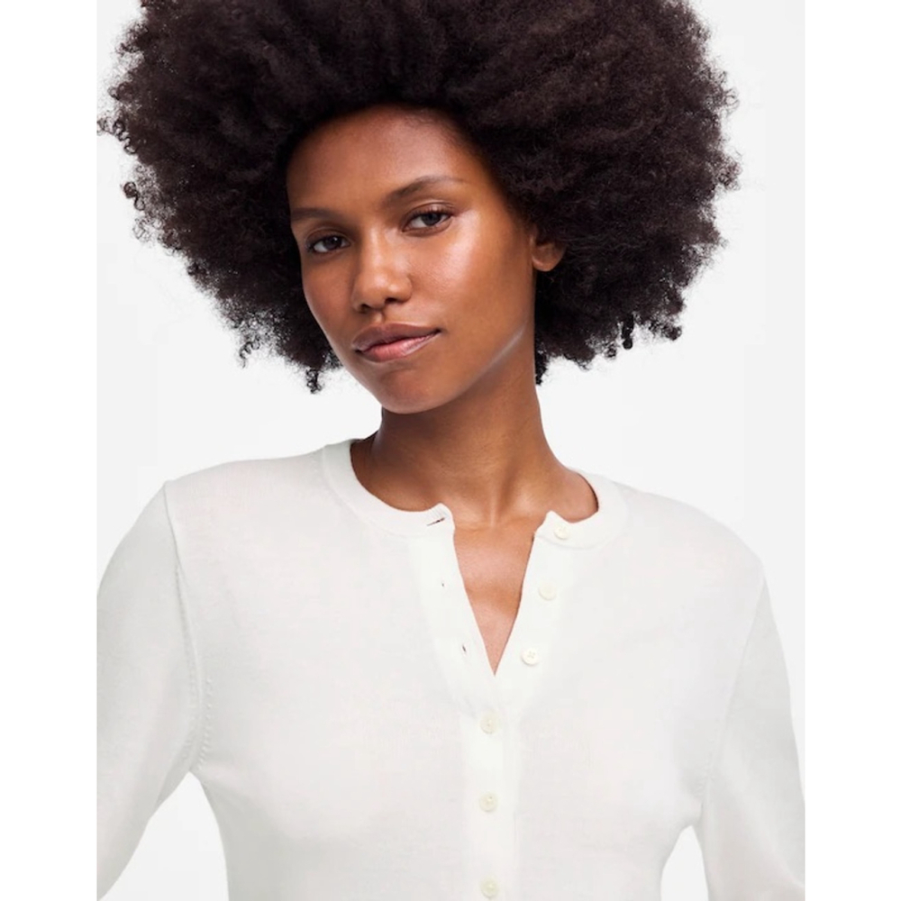 NWT Madewell Crewneck Cardigan in 100% Cotton size XL in white - Picture 2 of 5